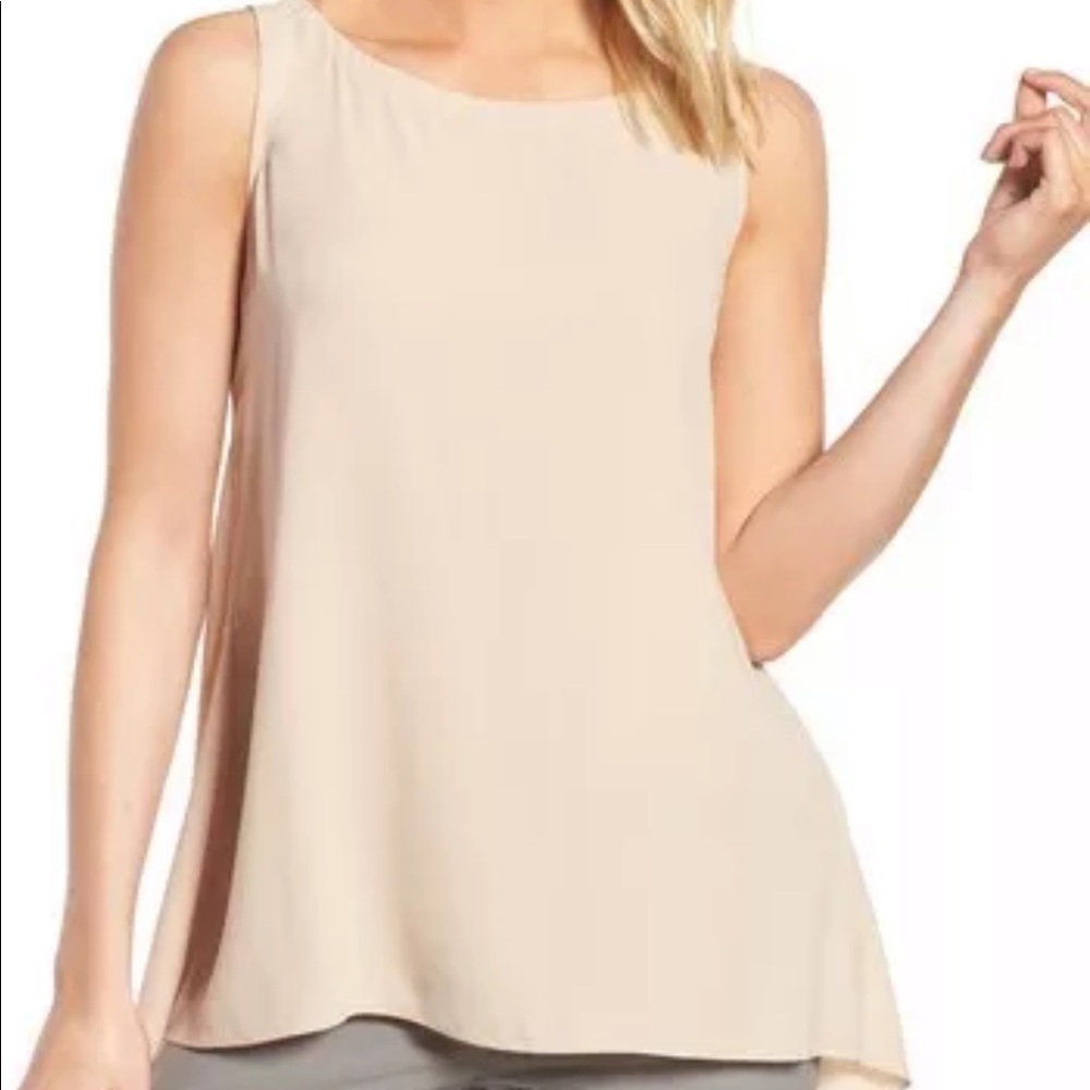 NWT $248 Eileen Fisher Wrap-Tie Silk Crepe Tank M